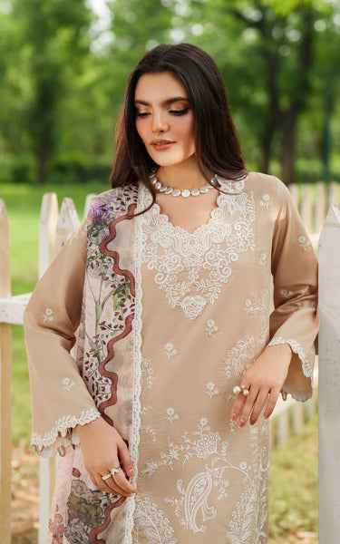 Eden by Asifa Nabeel Embroidered Cambric Suits Unstitched 3 Piece AN25ED D-09 Ivory Haze - Winter Collection