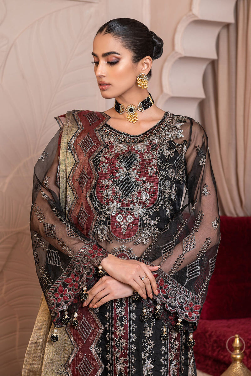 Janique - Luxury Chiffon Vol 3 - D-006 Black Frescoe