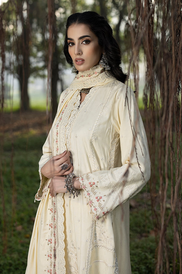 D-0046 - Embroidered Winter Shawl Collection - Lakhany  By LSM