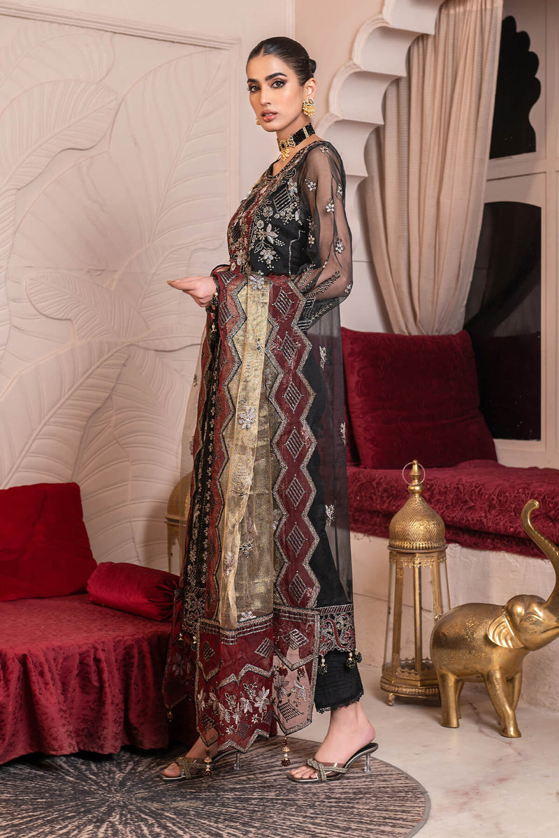 Janique - Luxury Chiffon Vol 3 - D-006 Black Frescoe