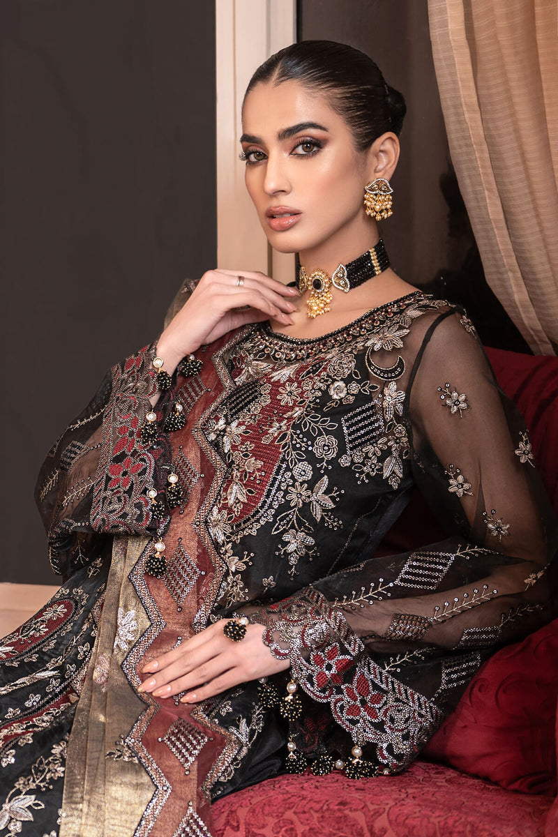 Janique - Luxury Chiffon Vol 3 - D-006 Black Frescoe