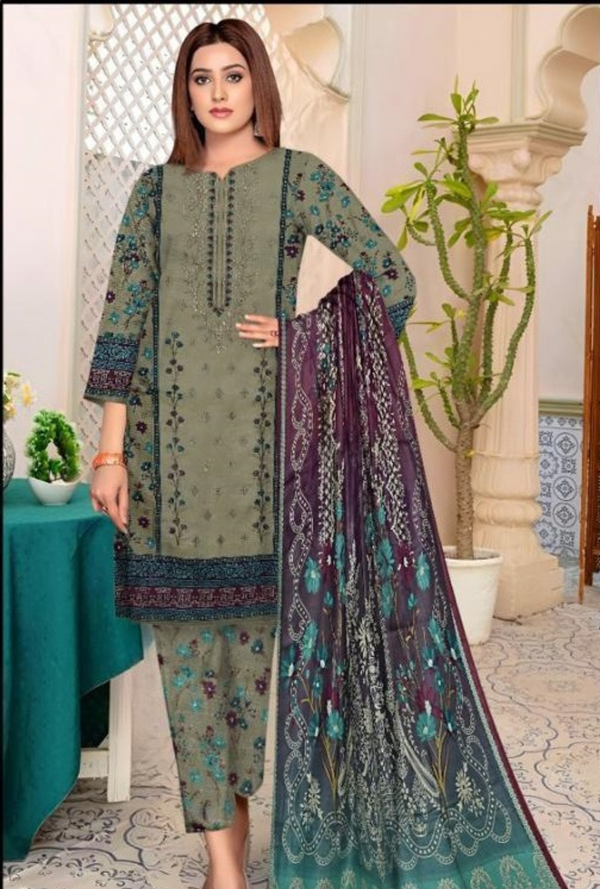 D-90024-A - Khaddar Embroidered - Bin Sudais