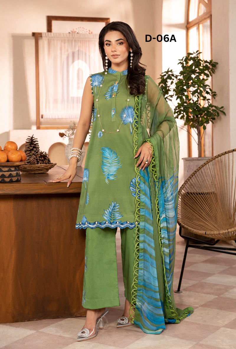 D06-A - M Basics Unstitched Lawn- Maria B