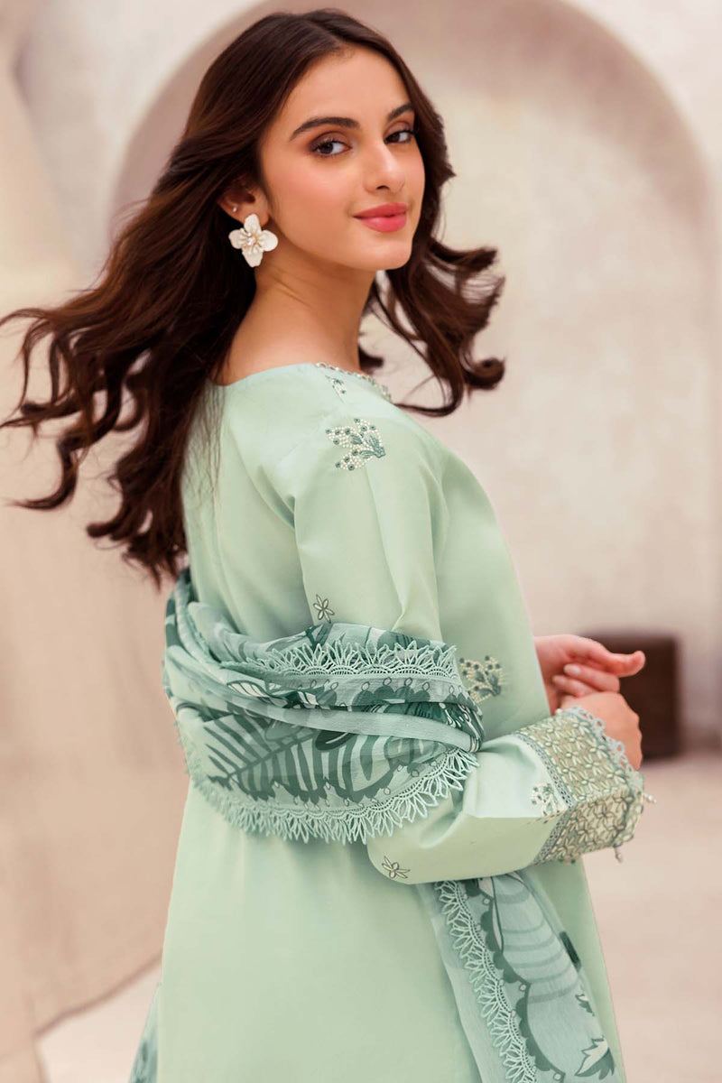 Aqua Cascade - Bahar Embroidered Lawn - Farasha