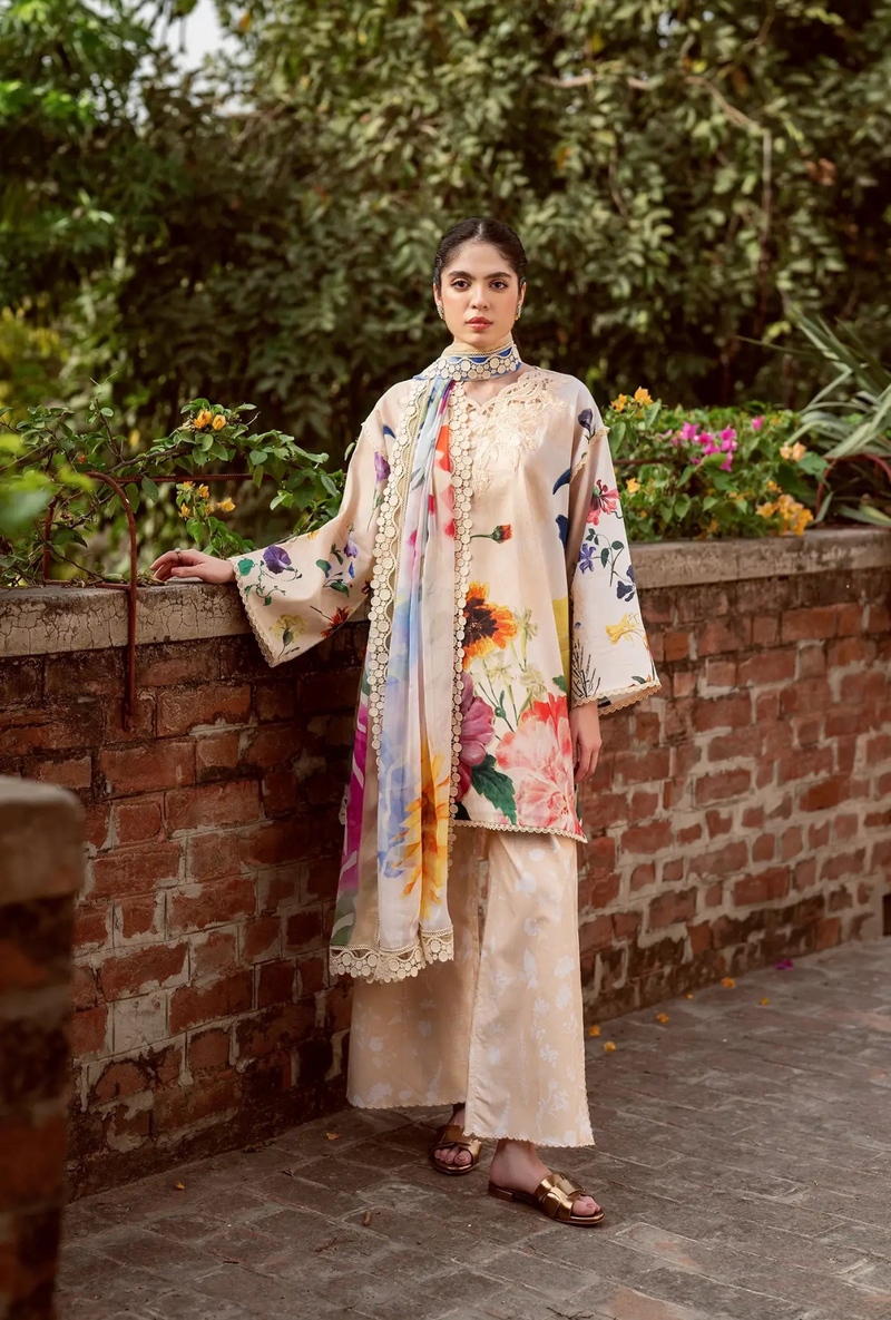 D-13 - Bloomlight - Yakin Unstitched Lawn - Asifa & Nabeel