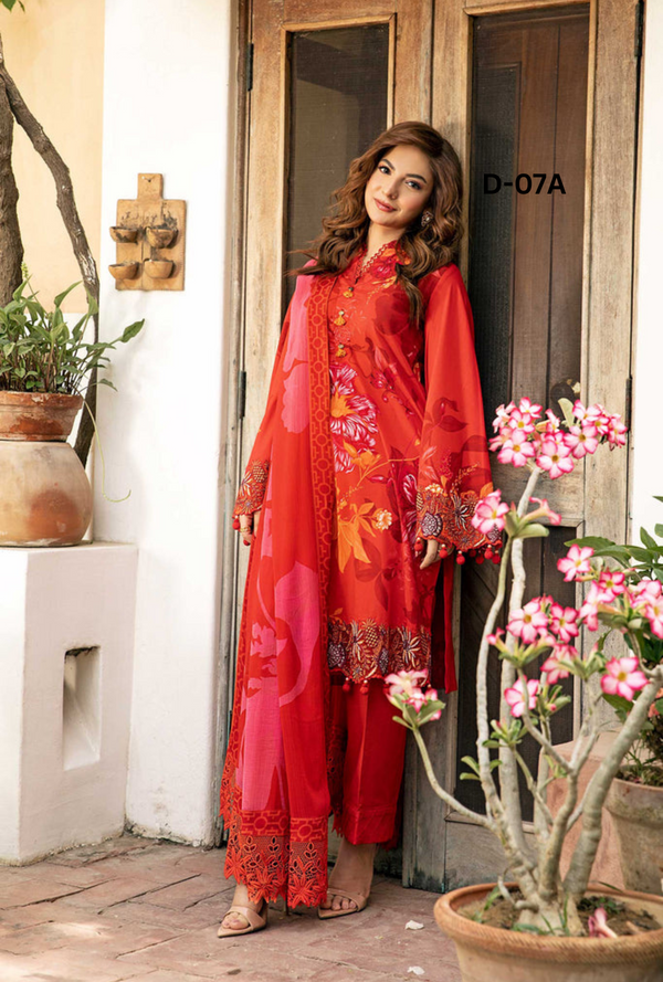 D07-A - M Basics Unstitched Lawn- Maria B