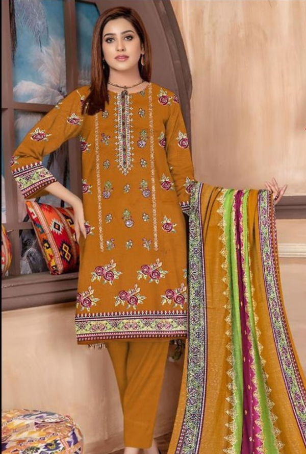 D-90027-A - Khaddar Embroidered - Bin Sudais