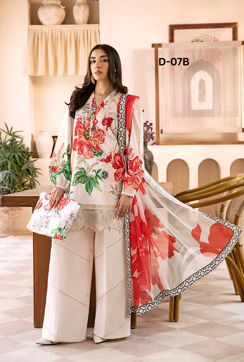 D07-B - M Basics Unstitched Lawn- Maria B