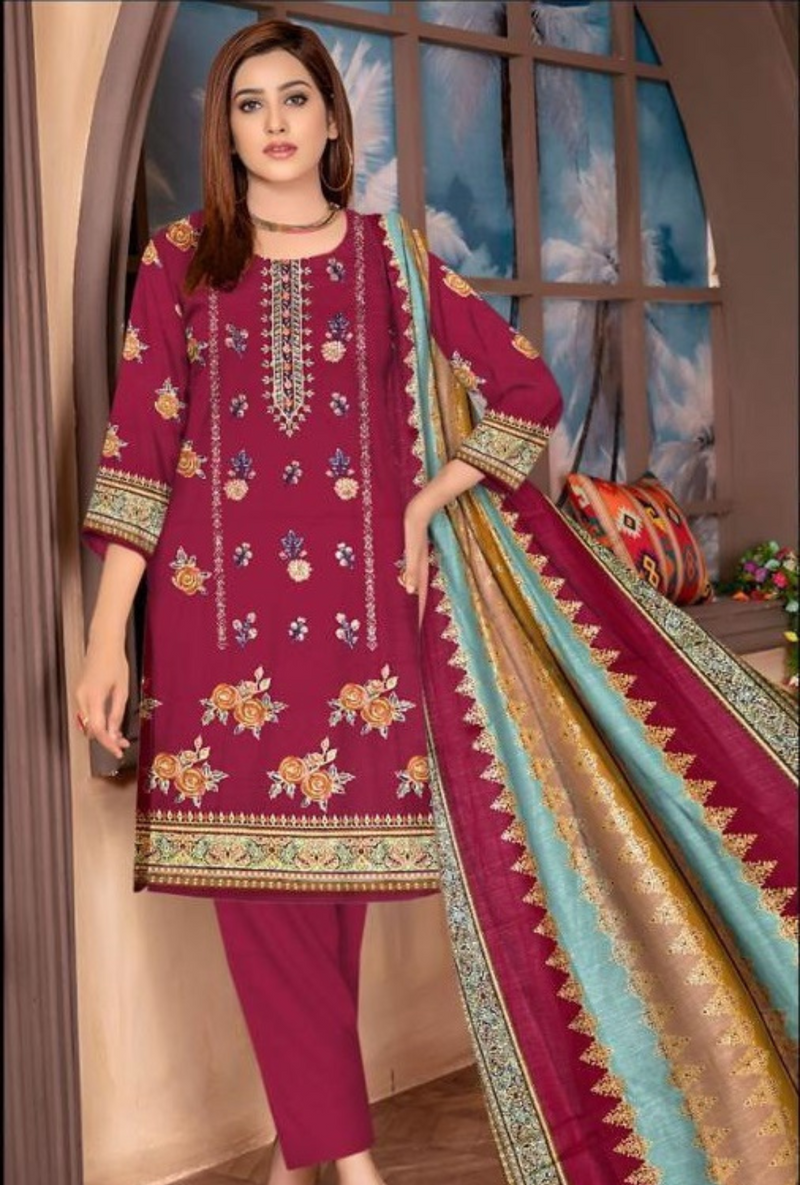 D-90027-B - Khaddar Embroidered - Bin Sudais