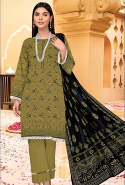 D-90030-A - Khaddar Embroidered - Bin Sudais