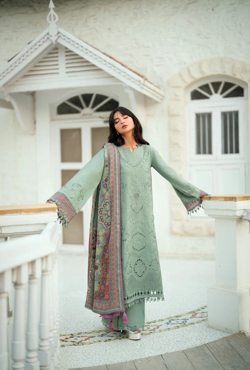 FNS - 8A - Serenity Embroidered & Pure Woolen Shawl - Florent