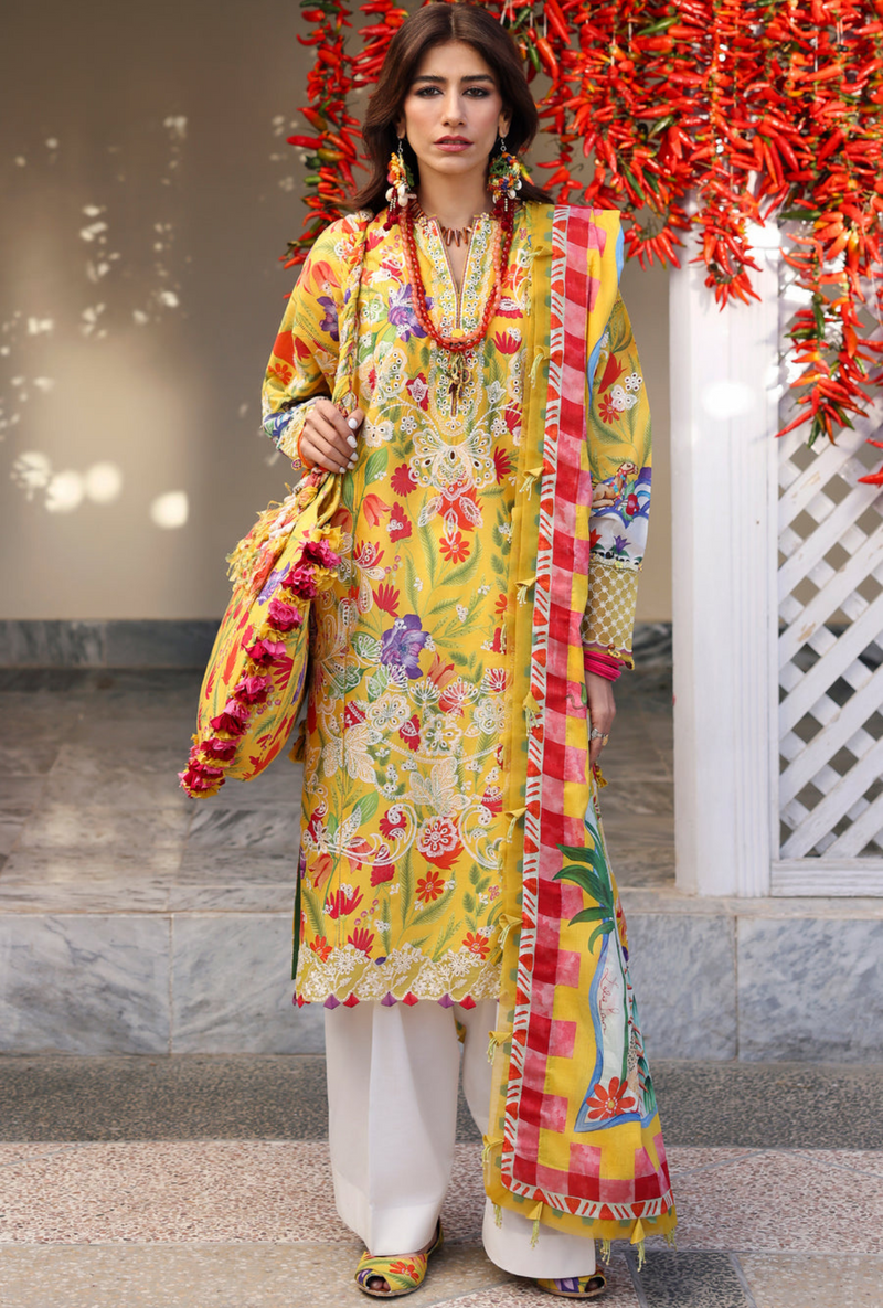 Zaraah (ZL25-08 A) - Neelum Unstitched Lawn`25 - Zaha