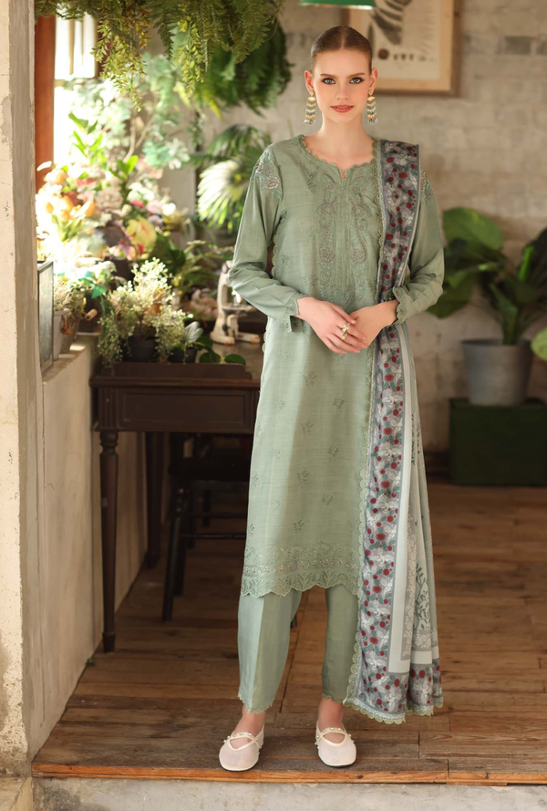 D8 - A - Noor Winter Embroidered Printkhaas - Noor by Sadia Asad
