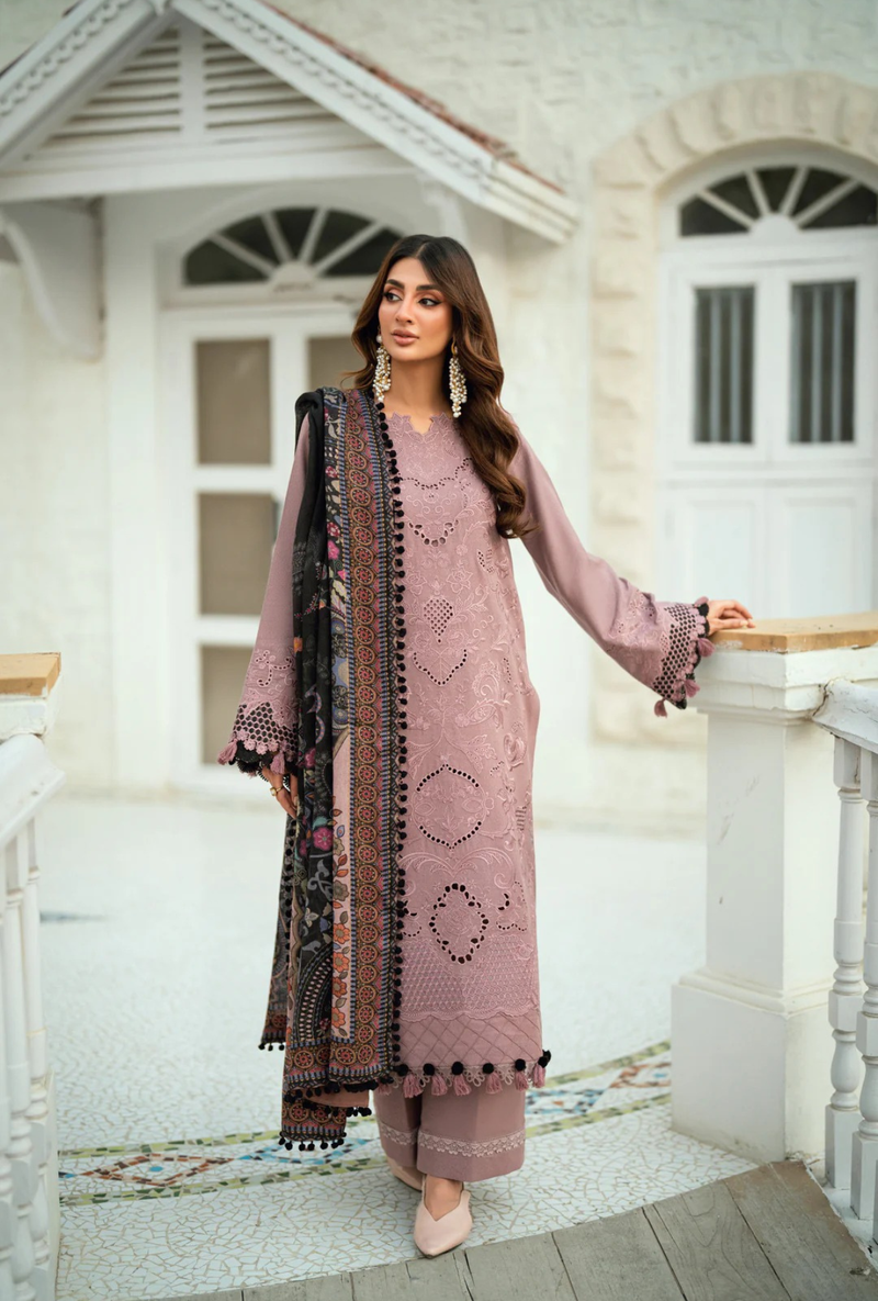 FNS - 8B - Serenity Embroidered & Pure Woolen Shawl - Florent