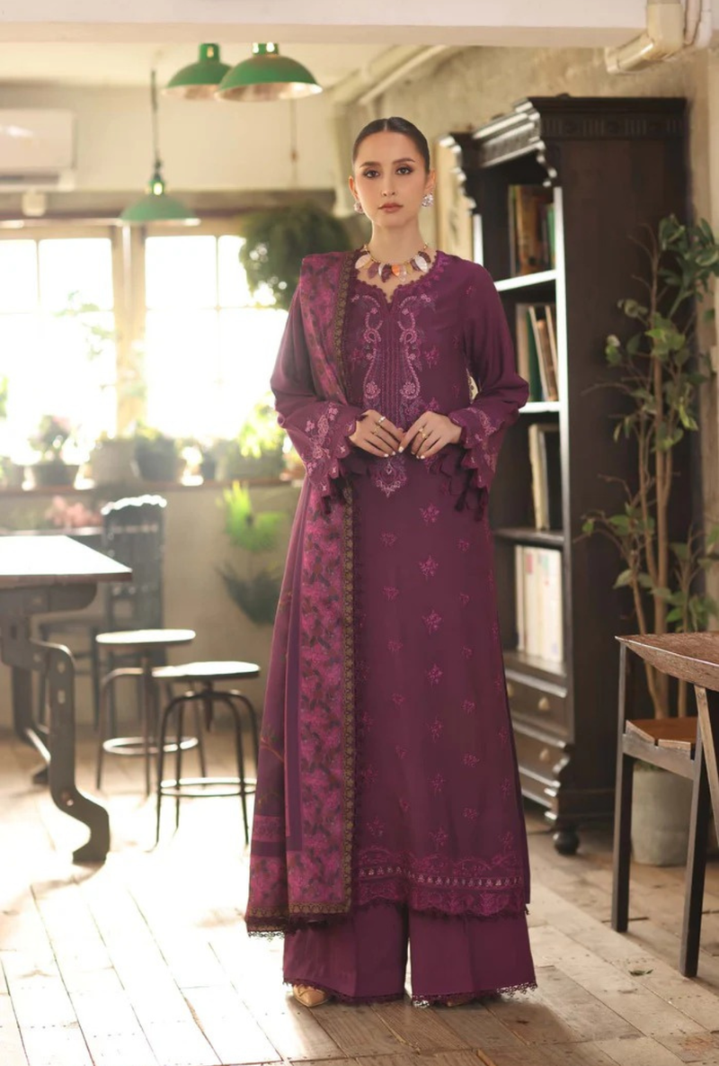D8 - B - Noor Winter Embroidered Printkhaas - Noor by Sadia Asad