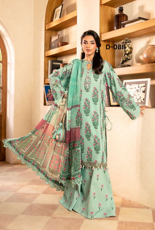 D08-B - M Basics Unstitched Lawn- Maria B