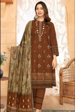 D-90038-A - Khaddar Embroidered - Bin Sudais