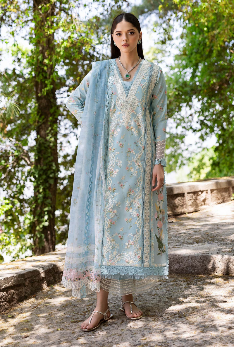 SWEET OPEL 8-B - Bloom Unstitched Lawn - Saira Shakira