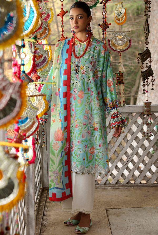 Zaraah (ZL25-08 B) - Neelum Unstitched Lawn`25 - Zaha