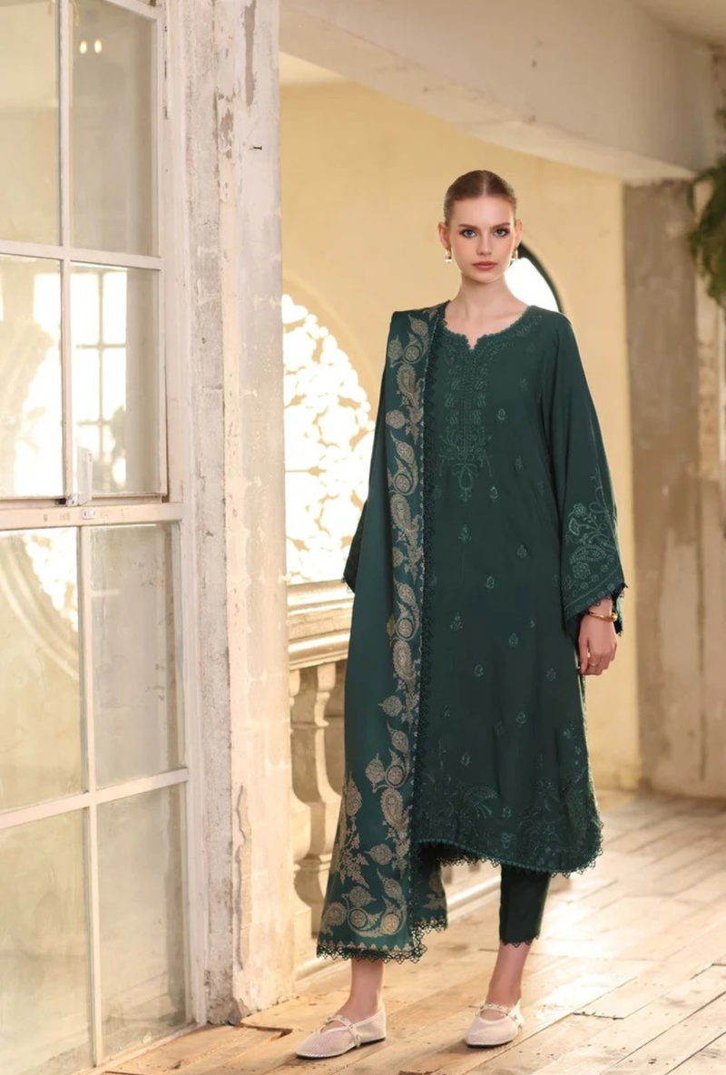 D9 - A - Noor Winter Embroidered Printkhaas - Noor by Sadia Asad