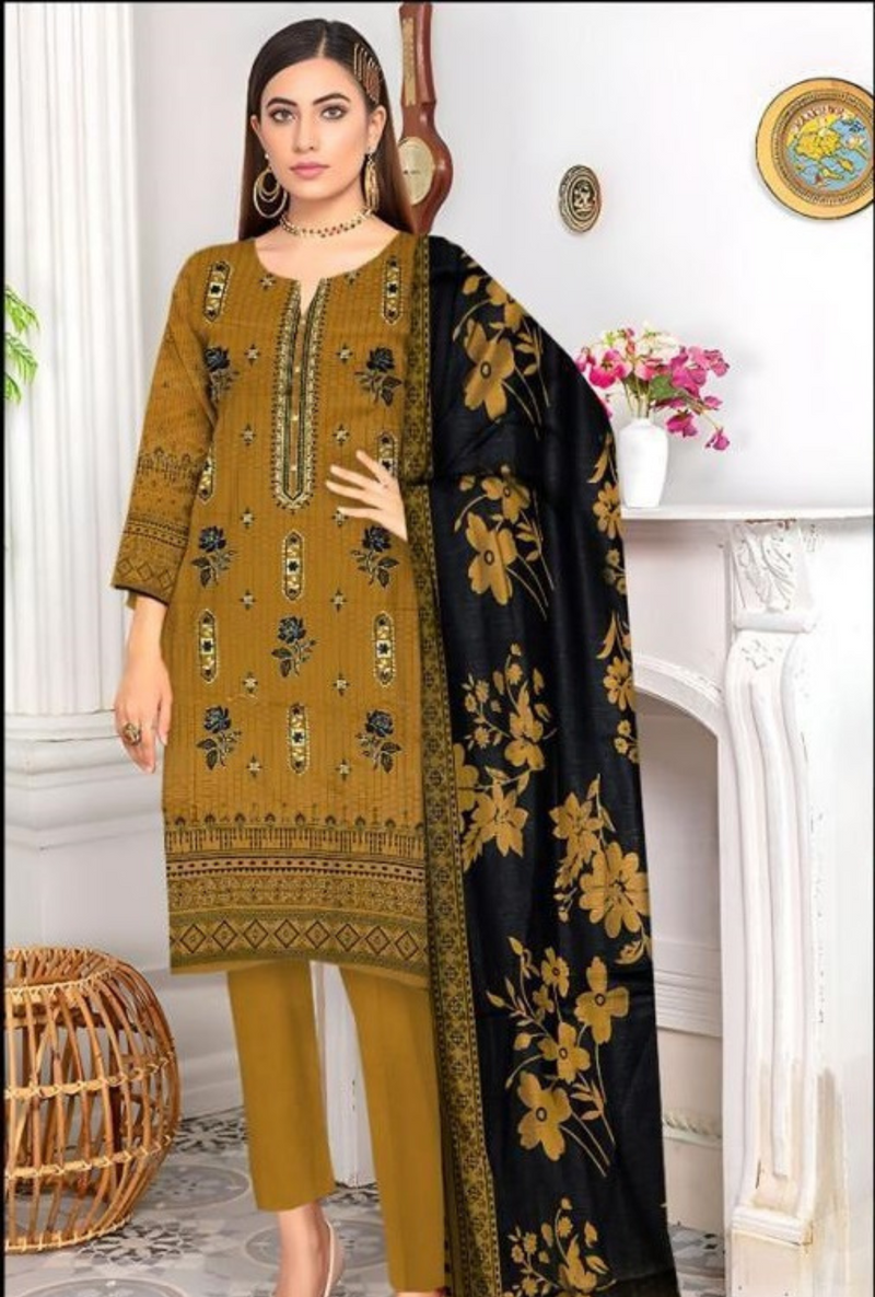 D-90039-A - Khaddar Embroidered - Bin Sudais