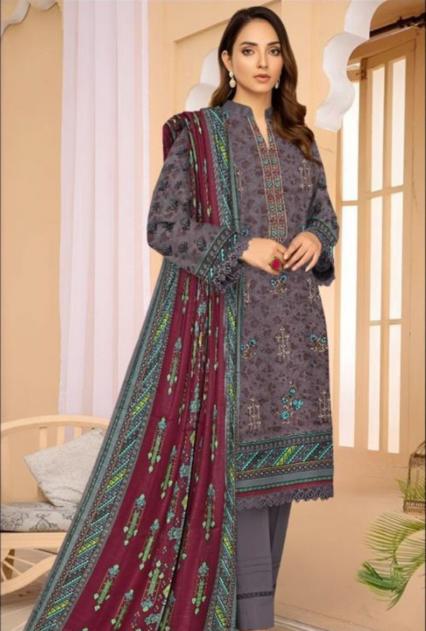 D-90043-A - Khaddar Embroidered - Bin Sudais