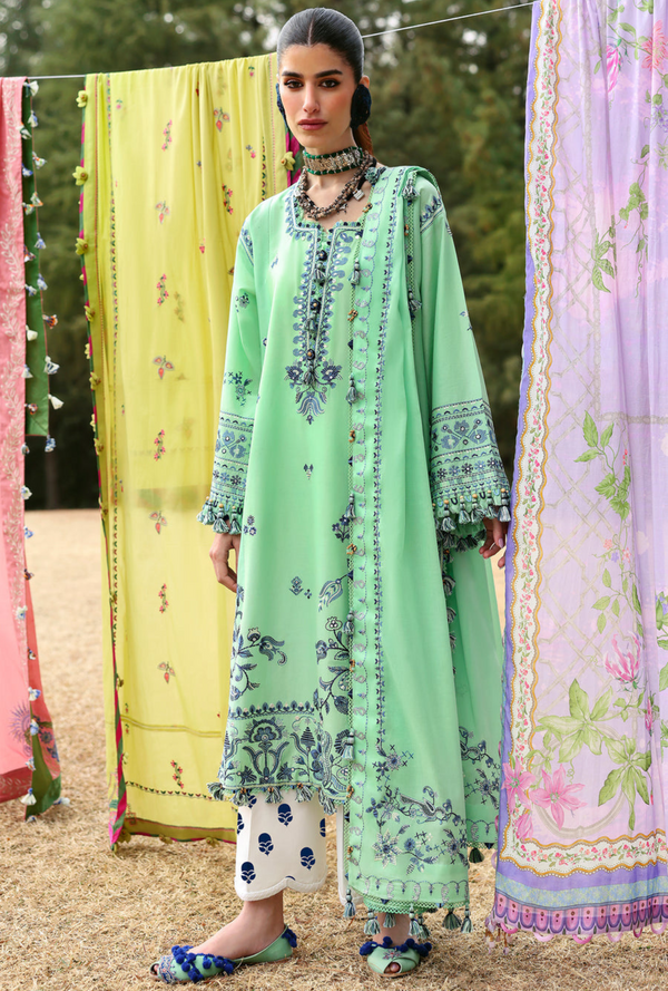 Elaya (ZL25-10 A) - Neelum Unstitched Lawn`25 - Zaha