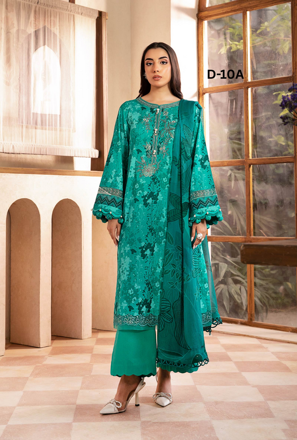 D10-A - M Basics Unstitched Lawn- Maria B