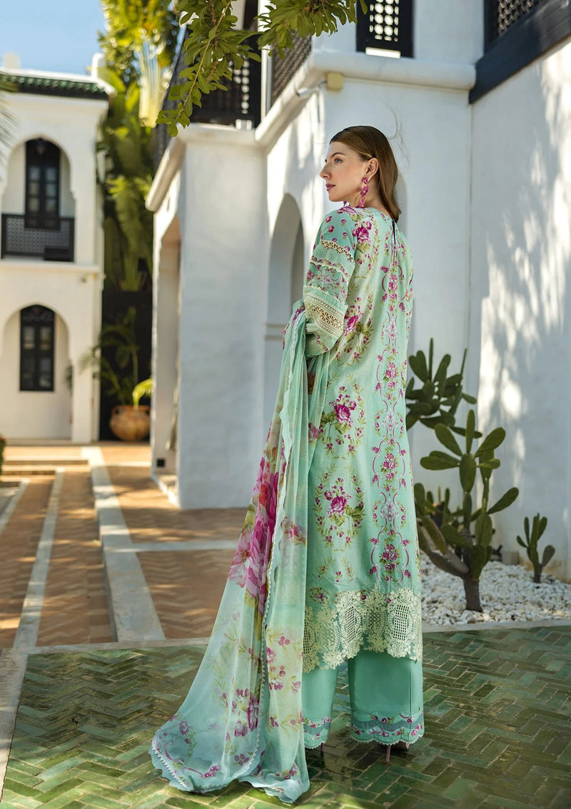 ETS - 03A Turquoise - Signature Embroidered Lawn - Elaf Premium