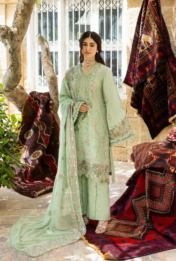 01 - Primrose - Karandi With Embroidered Chiffon - Kahf