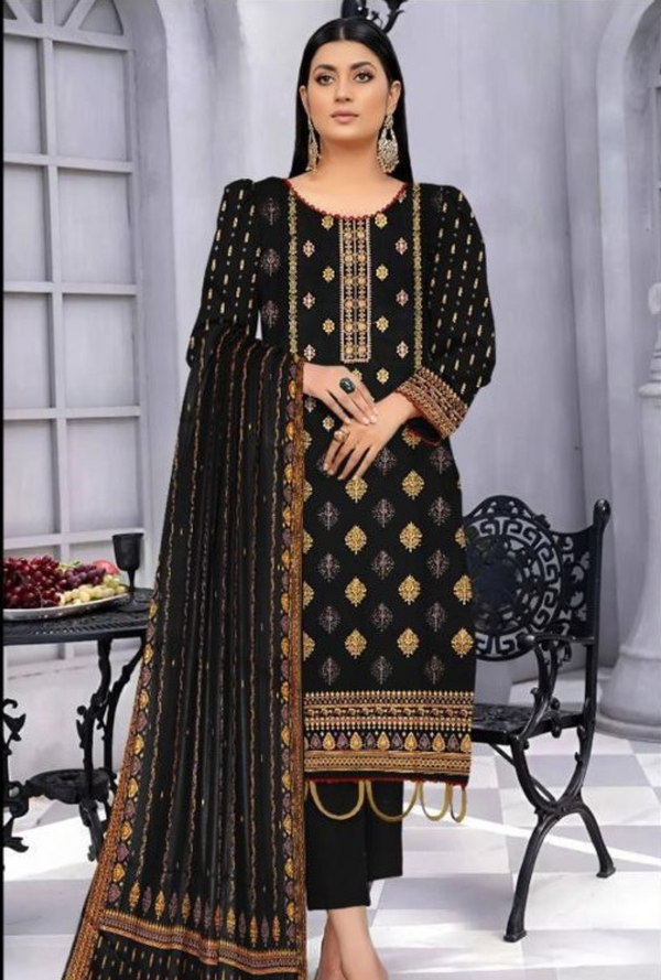 D-90001-A - Khaddar Embroidered - Bin Sudais