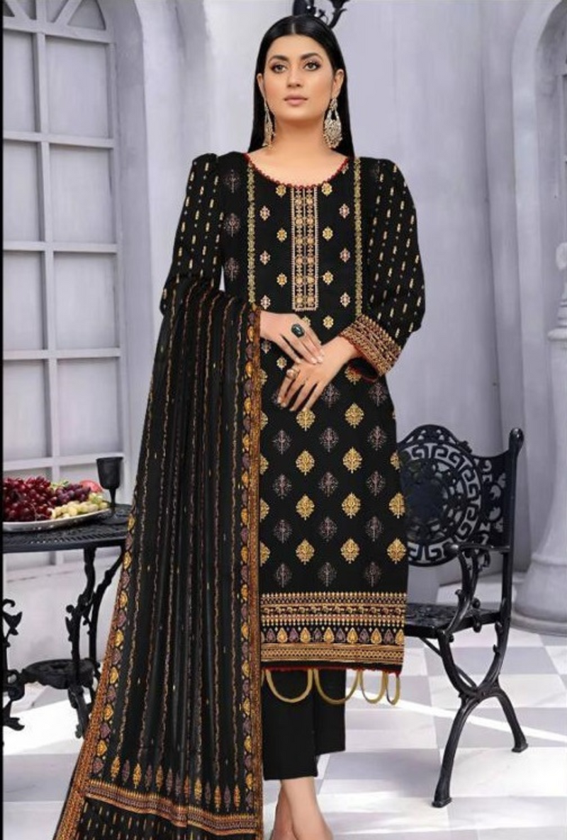 D-90001-A - Khaddar Embroidered - Bin Sudais