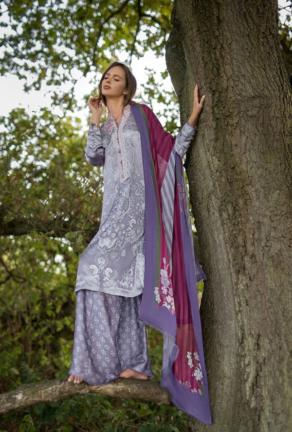 D 01 - Silk Satin Unstitched - Sobia Nazir