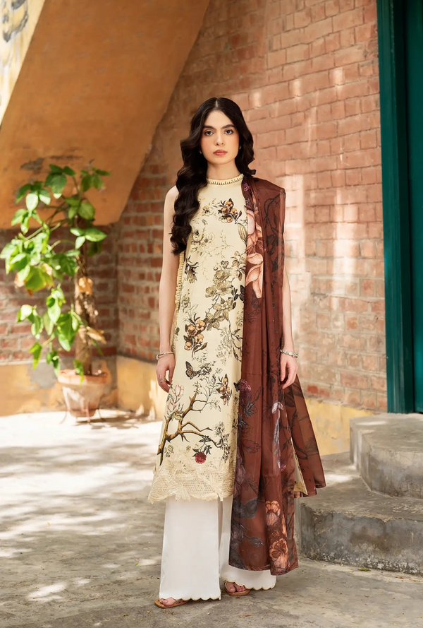 D-01 - Meadow Bloom - Yakin Unstitched Lawn - Asifa & Nabeel