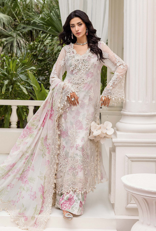 D01- Embroidered Chiffon Unstitched - Maria.B