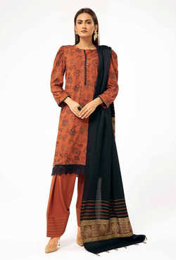 AP-42001 - 3 Pc Unstitched Printed - Gul Ahmed