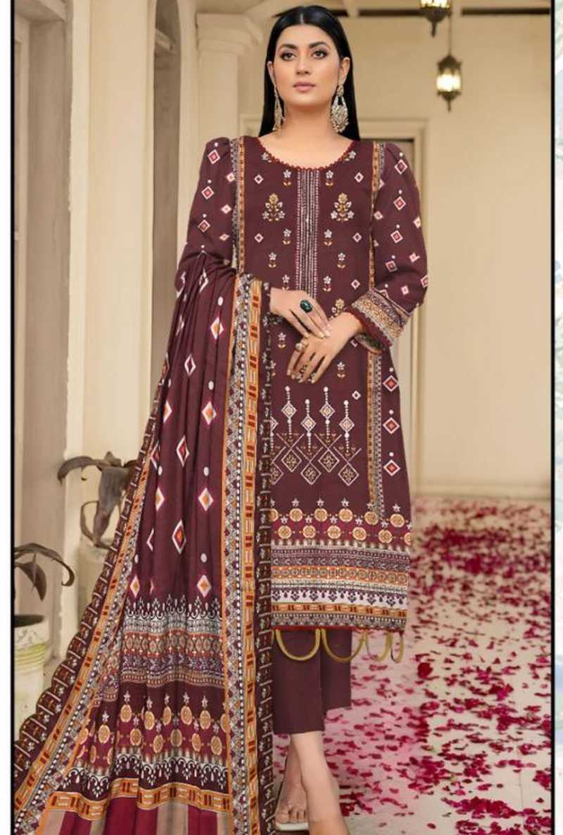 D-03 - Linen Cut Work Embroidered - Bin Sultan