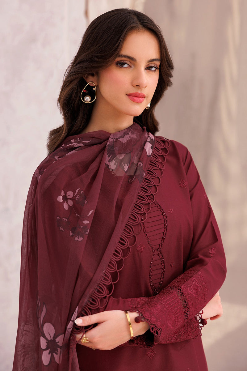 Regal Orchid - Bahar Embroidered Lawn - Farasha