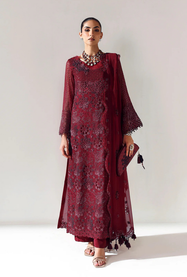 Rika Maroon 00 - Aymal bamber Chiffon - Alizeh