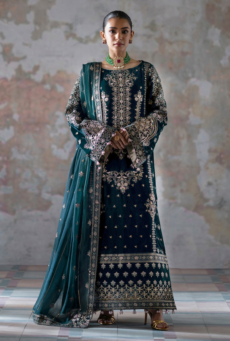 Meher - Saanjh Unstitched velvet - Emaan Adeel