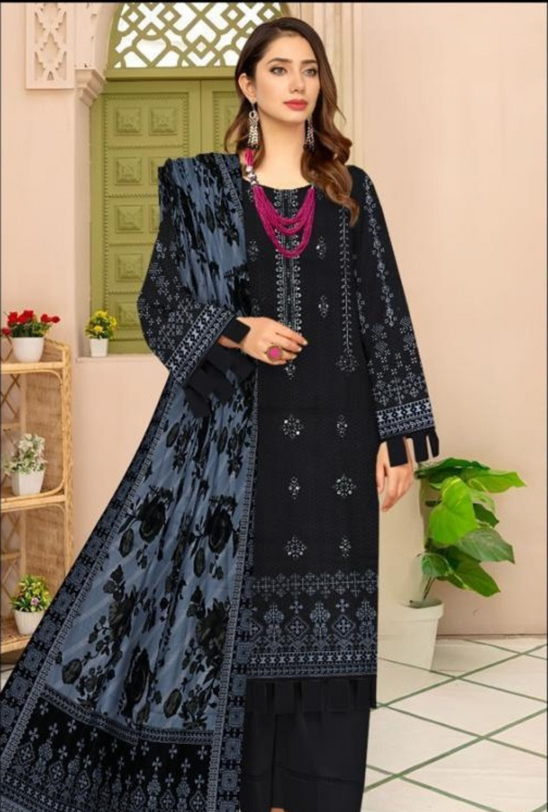 D-90044-A - Khaddar Embroidered - Bin Sudais