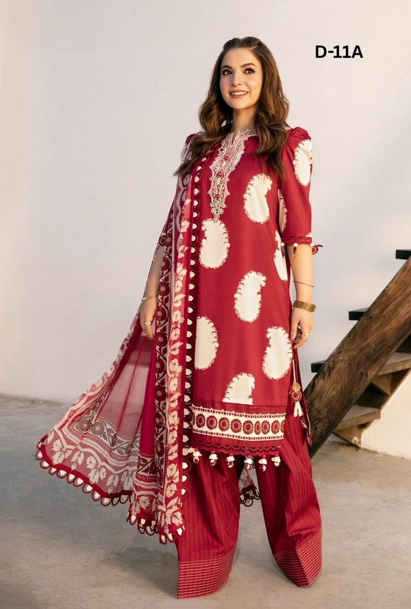 D11-A - M Basics Unstitched Lawn- Maria B