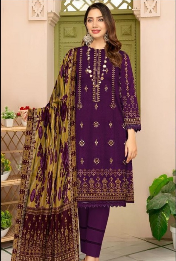 D-90044-B - Khaddar Embroidered - Bin Sudais