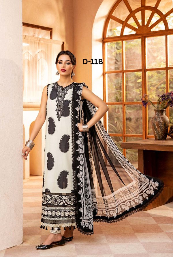 D11-B - M Basics Unstitched Lawn- Maria B