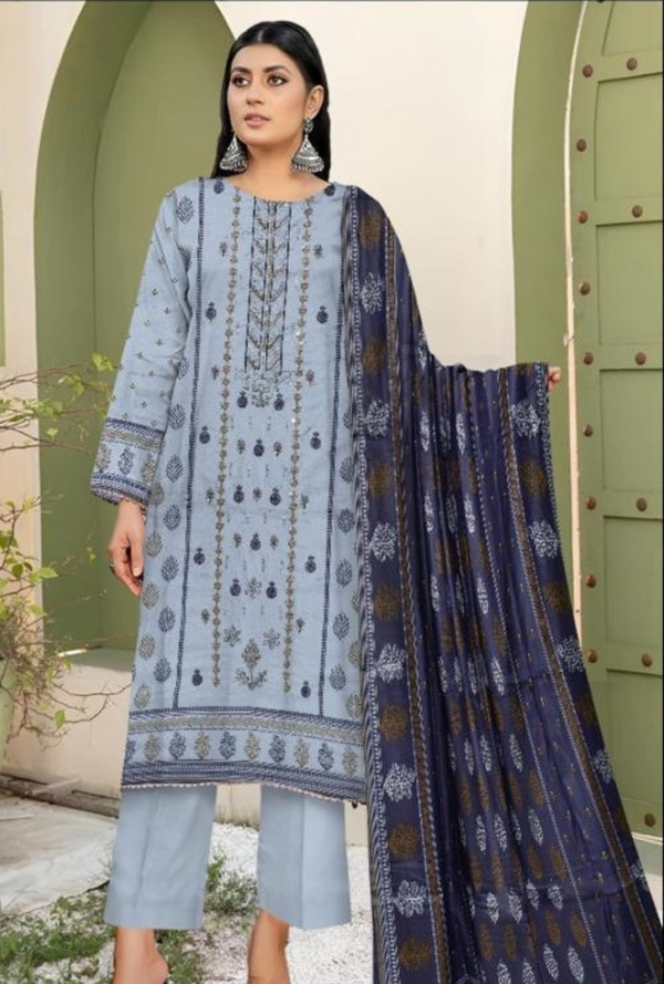 D-90048-A - Khaddar Embroidered - Bin Sudais