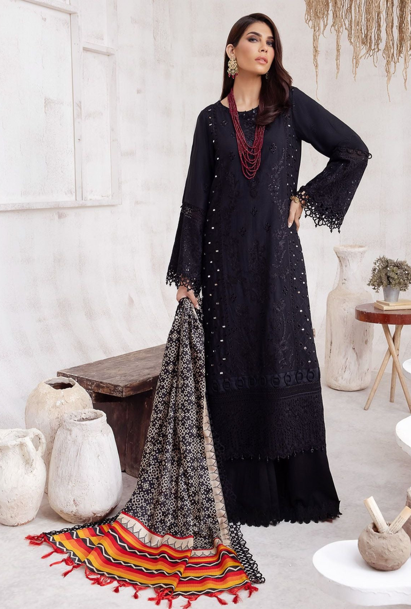 NE-46 - Embroidered Chikankari Khadder - Nureh