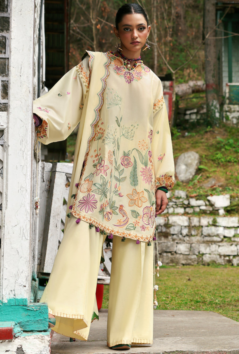 Zania (ZL25-13 A) - Neelum Unstitched Lawn`25 - Zaha