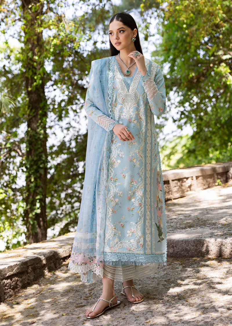 SWEET OPEL 8-B - Bloom Unstitched Lawn - Saira Shakira