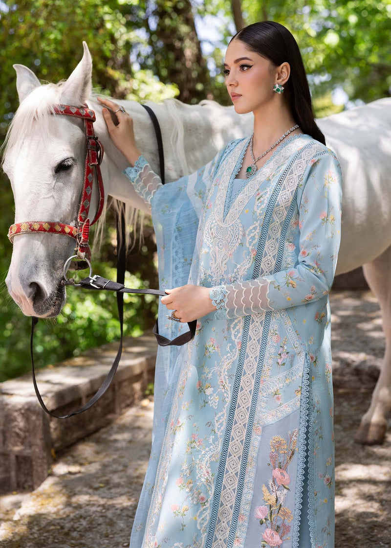 SWEET OPEL 8-B - Bloom Unstitched Lawn - Saira Shakira