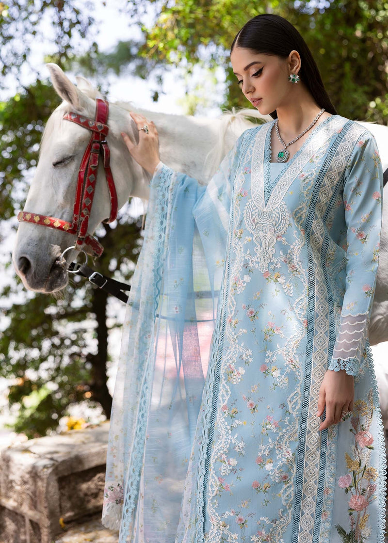SWEET OPEL 8-B - Bloom Unstitched Lawn - Saira Shakira
